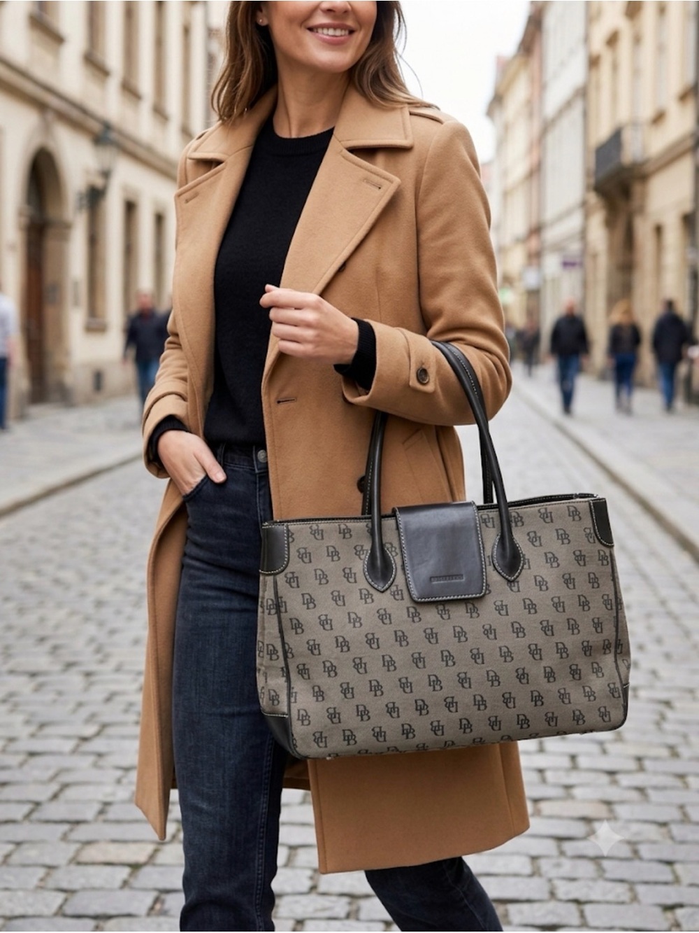 Dooney & Bourke Brown and Black Signature Duffel Bag